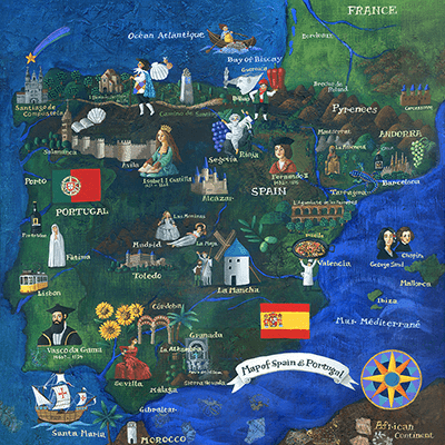 スペイン・ポルトガル地図