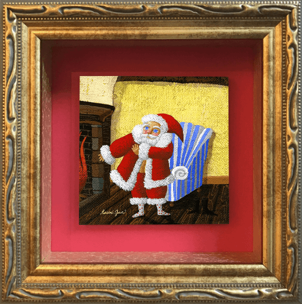 お着替えサンタ2【ミニキャンバスサイズ】(推奨額)