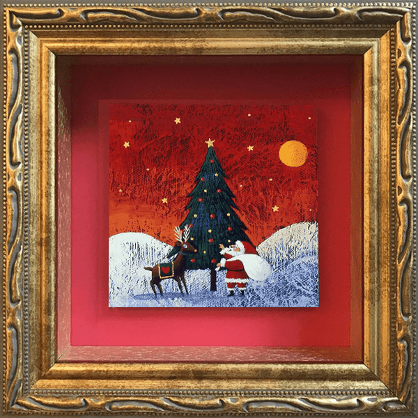 ルドルフとサンタ【ミニキャンバスサイズ】(推奨額)